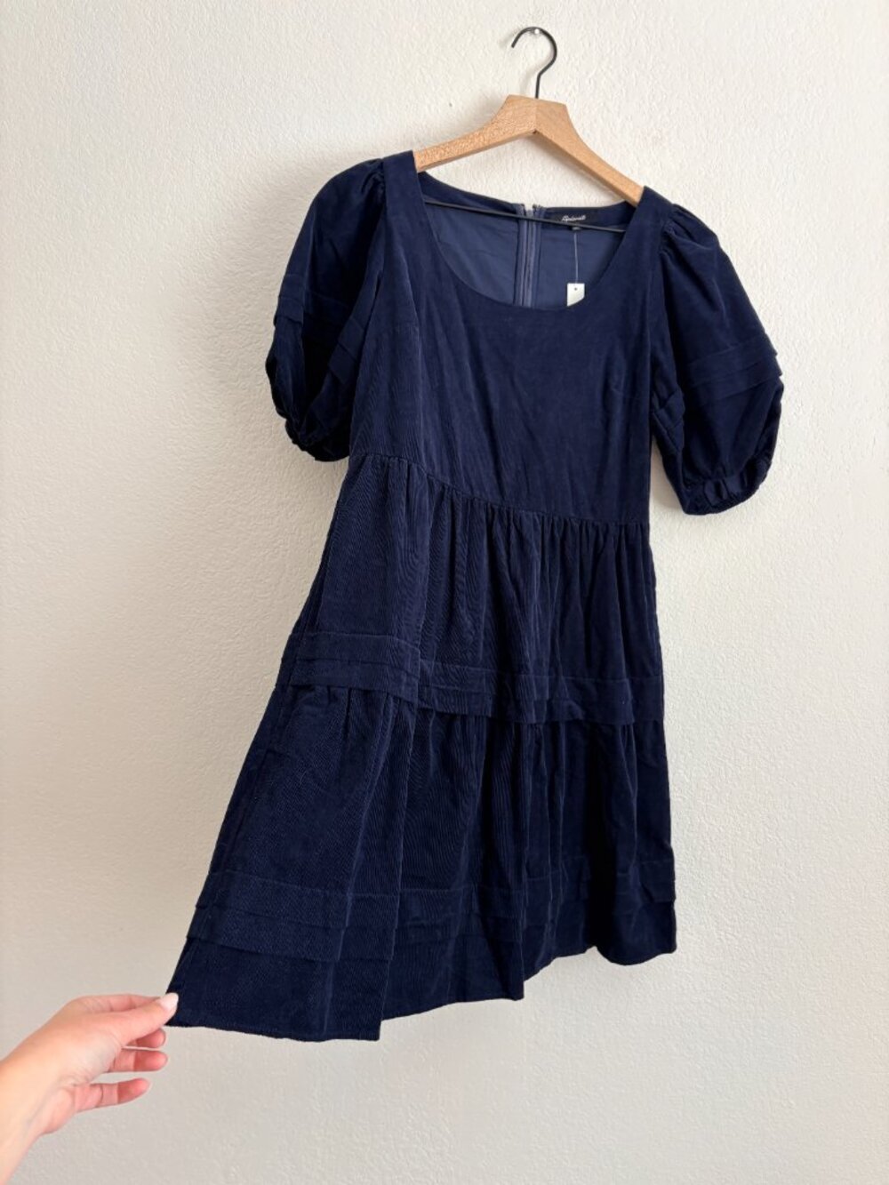 NWT Madewell Corduroy Tiered Mini Dress